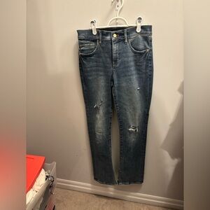 Classic Blue Distressed Women Jeans - Express